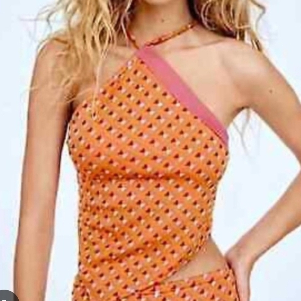 Chic Asymmetrical Orange Top